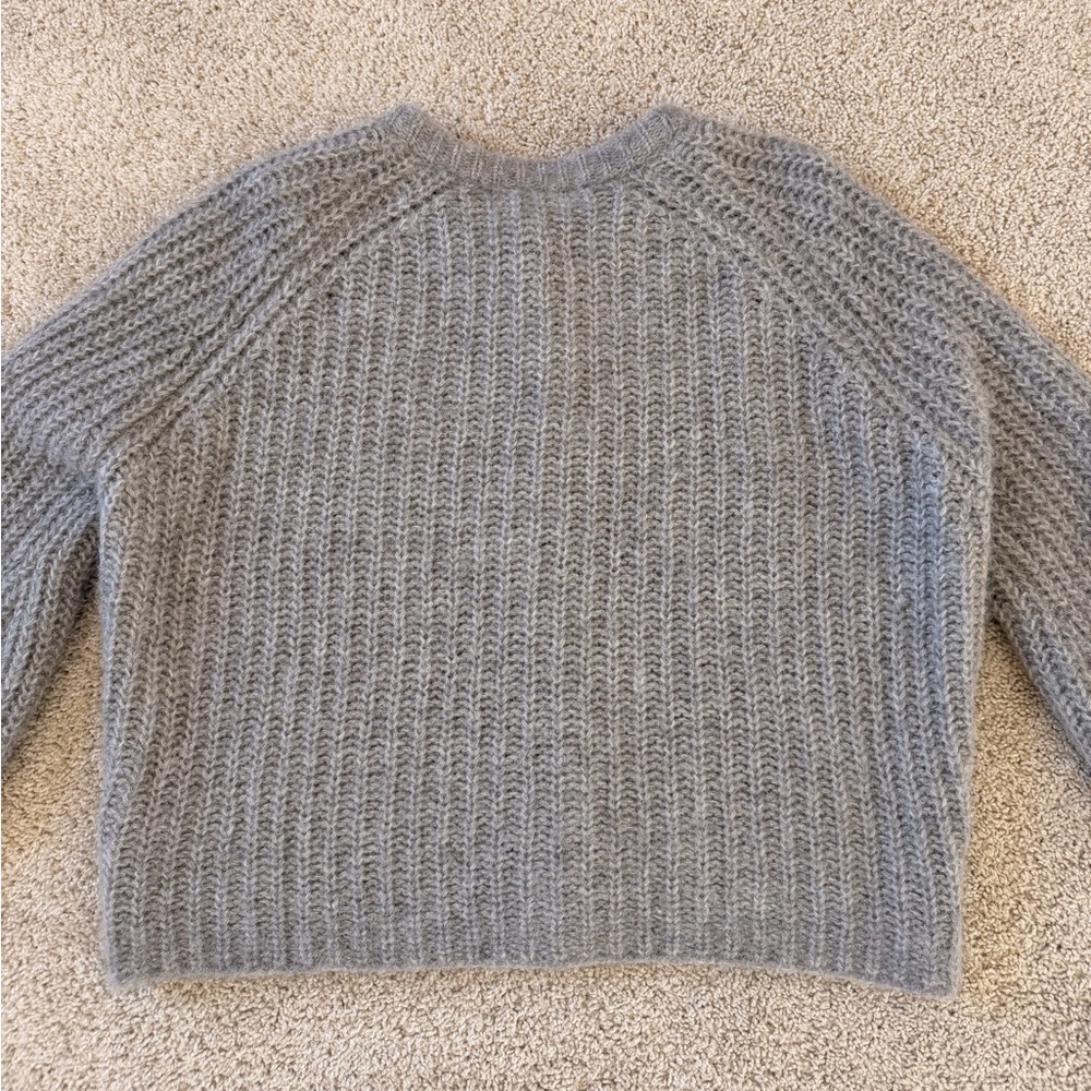 Sezane Emile Alpaca Wool Cardigan Sweater in Mottled Grey - Picture 5 of 8